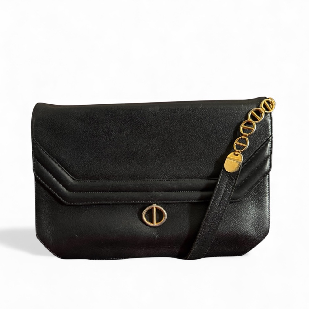 CHRISTIAN DIOR BLACK LEATHER CROSSBODY BAG - Picture 1 of 9